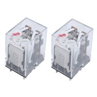 2X JQX-13F LY2 AC 24V Coil 8-Pin DPDT Red LED Electromagnetic Relay