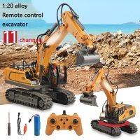 【CW】 RC Large Alloy Remote Control Excavator 11 Channel Crawler Excavator Children Boy Competition Engineering Vehicle Model Toy Gift