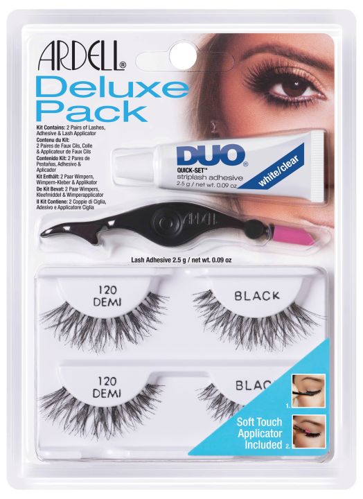 ของแท้! Ardell ขนตาปลอม Deluxe Pack 120 + กาวติดขนตาปลอม DUO + แหนบสำหรับติดขนตาปลอม