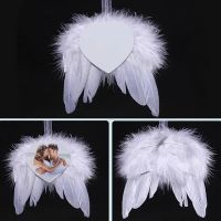 2Pcs Christmas Hanging Ornament Blank Angel Wing Pendant Xmas Tree Decoration Feather Wing For Home New Year Wedding Party Decor Christmas Ornaments