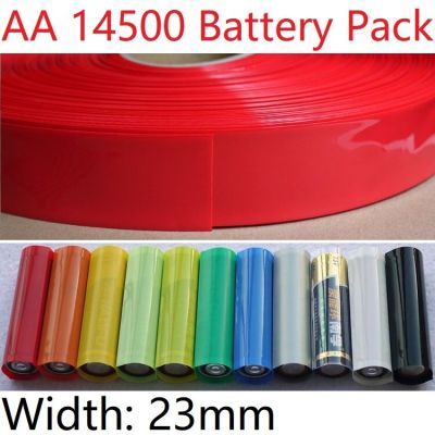 5M Width 23mm PVC Heat Shrink Tube Dia 14.5mm Lithium Battery AA 14500 Pack Insulated Film Wrap Protect Case Pack Wire Sleeve