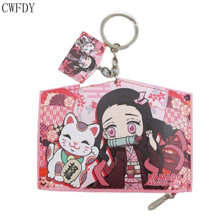 anime-demon-slayer-keychain-mini-wallet-small-money-bag-key-ring-for-women-men-kimetsu-no-yaiba-coin-purse-chaveio-jewelry-6pcs