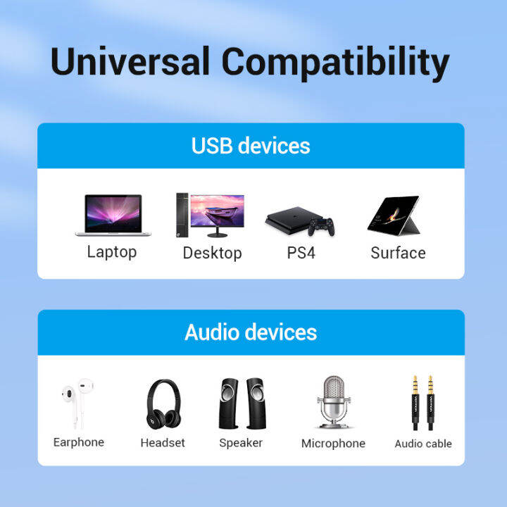 hot-vention-usb-การ์ดเสียงอินเตอร์เฟซเสียงแจ็คภายนอก3-5มิลลิเมตรไมค์ลำโพงอะแดปเตอร์เสียงสำหรับแล็ปท็อป-ps4-pc-ชุดหูฟังเสียงการ์ดเสียง