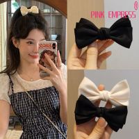 Korean Beautiful Bowk Milk White High Ponytail Hair Clip Cute Sweet Black Vintage Hairpin Girl Hair Accessories