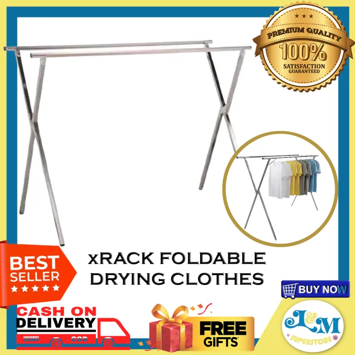 L M HEAVY DUTY STAINLESS FOLDABLE SAMPAYAN CLOTHES RACK DRY RACK AVAILABLE Shaped