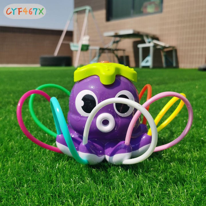 ของเล่นสเปรย์น้ำแร่ปลาหมึก-cyf-หลอดสีสันสดใสกระดิกได้ยึดติดกับสีม่วงสายยางสวน