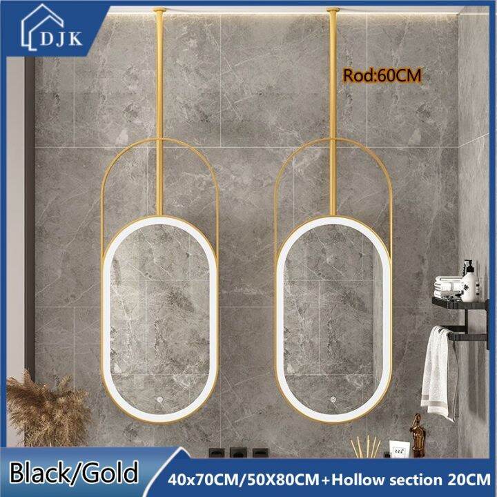 40X70CM/50x80CM Smart Wrought Iron Oval Bathroom Hanging Mirror Hotel
