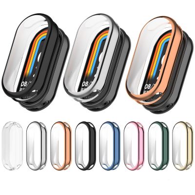 Soft Silicone Case Tempering Glass For Xiaom Band 8 Watch Cases Screen Protector Bumper Shell For Mi Band 8 NFC Cover Cases