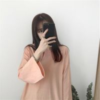 READY STOCK Women Blouse Korean Long-sleeve baju T-shirt Lengan Panjang Women Clothes Blouse Loose Clothing Tops SZ088