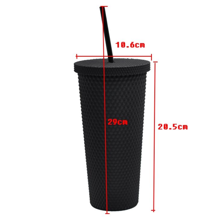 hotx-dt-710ml-layer-cup-with-lid-and-mug-durian-small-hole-cold-drink-wholesale