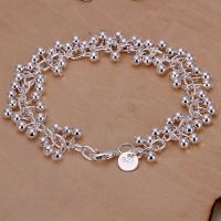 silver color bracelet Charm fashion Beautiful excellent fine smooth beads bright jewelry best wholesale price H17