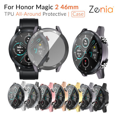 Zenia ที่มีสีสัน TPU ผิว All-Around หน้าจอเคสครอบป้องกันสำหรับนาฬิกาเกียรติยศสำหรับ Honor Watch Magic2 Magic 2 46มม.กีฬาอุปกรณ์เสริมสำหรับนาฬิกาอัจฉริยะ