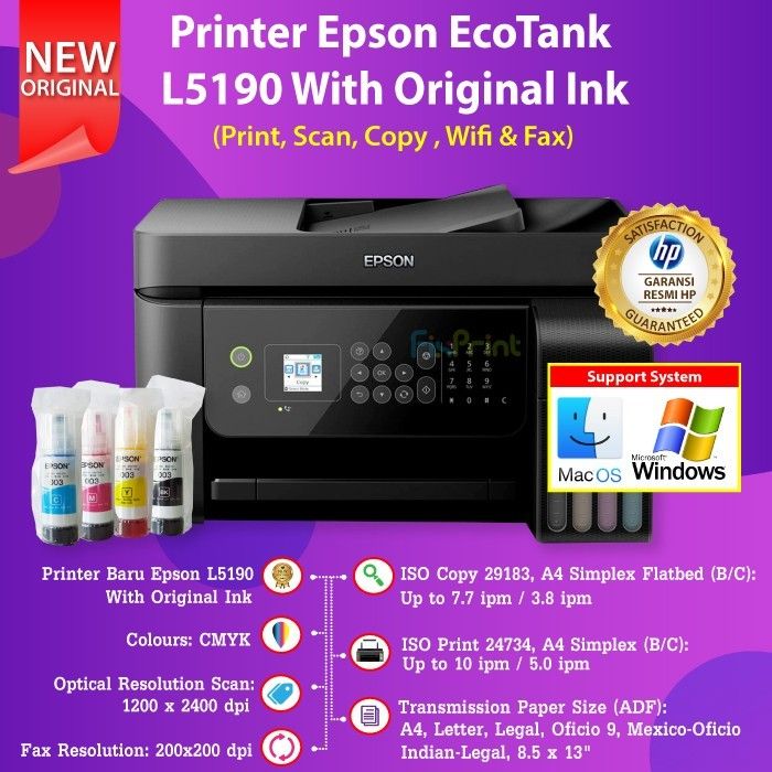 Mesin Printer Epson L5290 L5190 Print Scan Copy Wifi All In One Wireless Fax Adf Lazada 7040