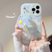 Ins เคสมือถือไอโฟนเคส TPU แบบอ่อนผู้หญิงลายดอกไม้,สำหรับ IPhone 14 Pro Max iPhone 14 Plus iPhone 13 Pro Max iPhone 13 Mini Iphone 12 Pro Max iPhone 12 Mini 11 Pro Max XR 7 Plus 8 Plus เคสโทรศัพท์ซิลิโคนกันกระแทกแบบมีโซ่