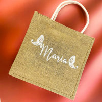 Custom Jute Bag Personalized Bridesmaid Tote Bag Can Be Customized For Girlfriends Name Wedding Welcome Handbag
