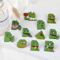 【DT】hot！ the Frog Meme Enamel Pins Shooting Thinking Drinking Styles Brooch Badge Jewelry Gifts for