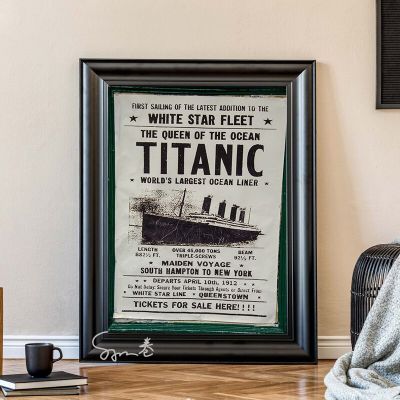Titanic ขายตั๋วโฆษณารูปภาพพิมพ์โปสเตอร์โปสเตอร์ผ้าใบ Vintage Retro Wall ตกแต่ง Wall Art Decor สำหรับ Home Bar New