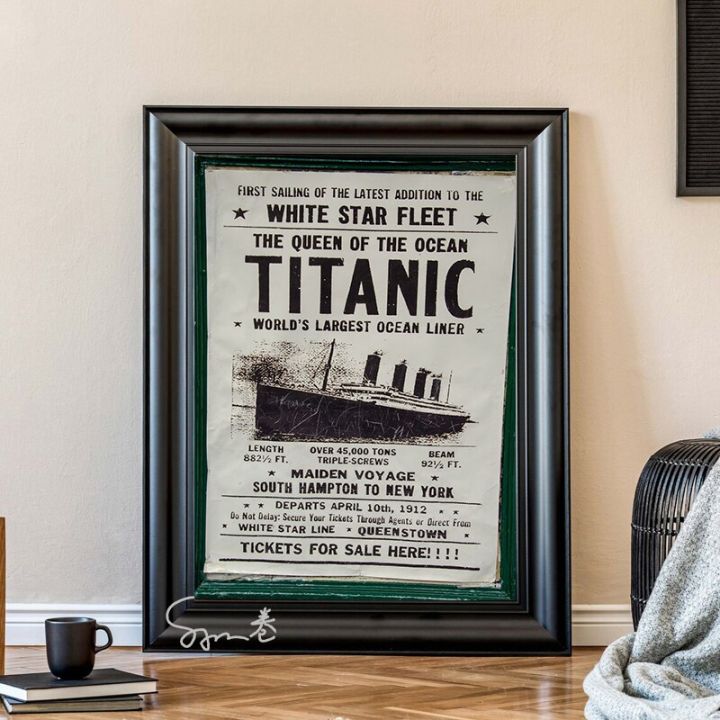 titanic-ขายตั๋วโฆษณารูปภาพพิมพ์โปสเตอร์โปสเตอร์ผ้าใบ-vintage-retro-wall-ตกแต่ง-wall-art-decor-สำหรับ-home-bar-new