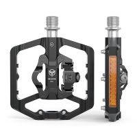 【hot】 GEWAGE Mountain SPD Self-locking Pedal Aluminum Alloy 3 Flat Foot Non-slip Reflective Mtb Pedals