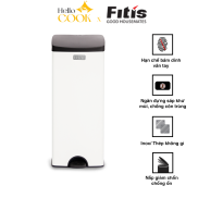 Thùng Rác Fitis Premium -Vuông đạp cao - Trắng SPL1-904