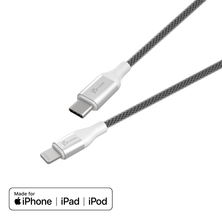 j5create-jlc15w-usb-c-to-lightning-cable-white-สายชาร์จไอโฟน-สีขาว-ของแท้-ประกันศูนย์-2ปี