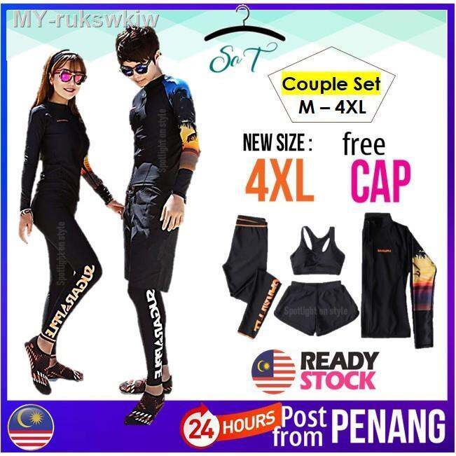 lauch promo [ 37] PENANG READY STOCK 💜 Couple Swimwear Couple Swim Set