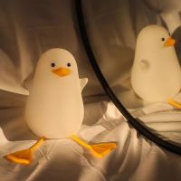 ☸✈◘ Silicone Lying Flat Duck Night Light USB Rechargeable Cute Silicone Whale Bedside Lamp LED Nursery Night Lights For Kids