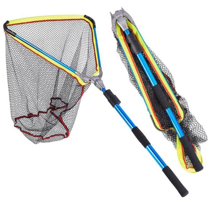 THLT8B Fishing Net Retractable Folding Fishing Brail Blue Soft Landing