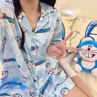 ✘ High-quality ice silk pajamas womens summer short-sleeved shorts thin section 2023 new ladies home service suit summer