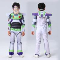 ToyStory Buzz Lightyear คอสตูมของเล่นเรื่องราวของกล้ามเนื้อชุดคอสเพลย์สำหรับเด็กบอดี้สูทจัมพ์สูทหน้ากากเสื้อผ้าสำหรับงานปาร์ตี้ฮาโลวีน