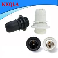 QKKQLA Mini Screw E14 M10 Light Bulb Lamp Base Holder Pendant Socket Lampshade Collar 220V 110v Black/White