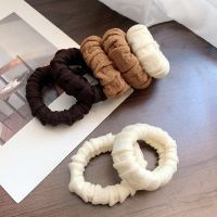 Brown Wrinkle Thick Women Hair Bands Elastic Rubber Bands Seamless Link Rope Hair Accessories Cotton Hair Ties Hair Accessories