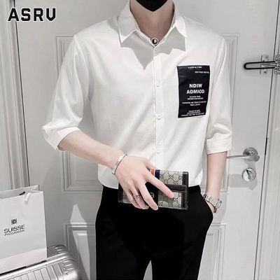 ASRV เสื้อเชิ้ตชาย เสื้อเชิ้ตผู้ชาย เสื้อเชิ้ตลำลองชาย shirts for men เชิ้ตผู้ชาย เสื้อสุดหล่อผู้ชายแขนสั้นเสื้อเชิ้ตลำลองฤดูร้อน MODE Korea สไตล์ขี้เกียจ