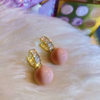 [COD] New trendy temperament earrings female niche design sense geometric U-shaped round face slimming pearl