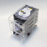 DIY hard disk expansion cket HDD 3.5 NAS 4 disk External racks support power supply transparent acrylic rack