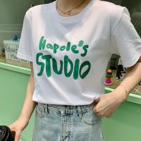 [COD] A generation of Korean version the Kong style short-sleeved T-shirt womens summer 2022 new print loose and thin