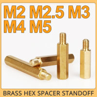 M2.5 M3 M4 M5 Hex ทองเหลืองชายหญิง Standoff Board Rack Stud Hexagon เกลียวเสา PCB คอลัมน์เมนบอร์ด Spacer Bolt สกรู