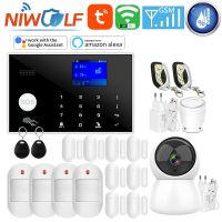 【LZ】✘♝  Tuya WiFi GSM Home Alarm System Smart Security Burglar Host Touch Keyboard Support RFID 433MHz Wireless Detector Wired Sensor