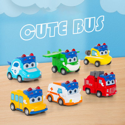 【RUM】 Alloy Cute Bus Model Light  effect diecast car Toys for Boys baby toys birthday gift car toys kids toys car Boys toys model collection