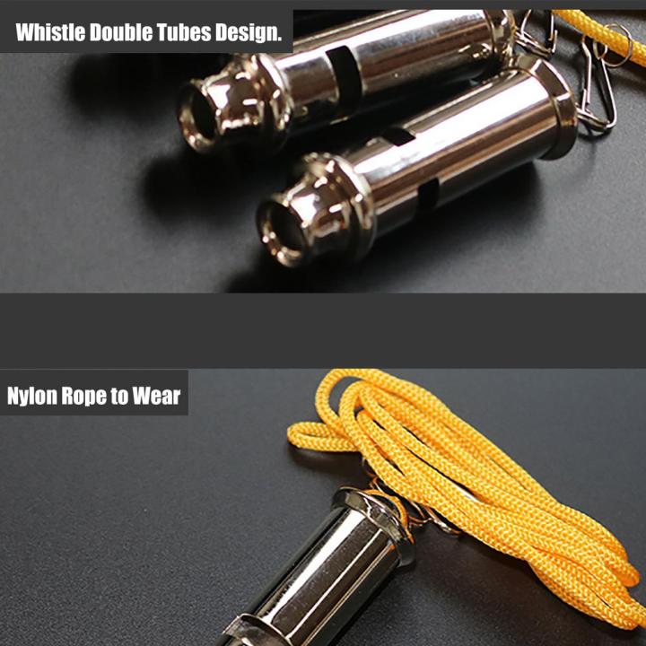 referee-whistle-emergency-whistle-survival-loud-coach-whistle-double-tube-with-lanyard-for-training-matches-metal-safety-whist-survival-kits