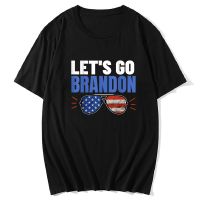 Lets Go Brandon Tshirt Flag Sunglasses Funny Custom Aldult Letter Teen Digital Printing Tee Shirt Short