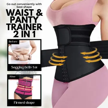 Sweat Waist Trainer for Women Two Belts, Neoprene Workout Corset Waist  Cincher Trimmer Shaper with Zipper