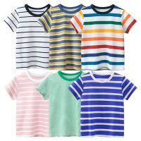 Brand New Childrens Clothing Summer Boys Striped Short Sleeve Baby Clothes Kids Short Sleeve T-Shirt Cotton Tops Dropshipping