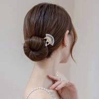 ❡☋☜ Gift Luxury Antique Retro Pearl Elegant Headwear Fan Hair Stick Female Hairpin Chinese Style U Shape Hair Fork