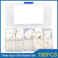 ◕ 780pcs White Nylon Flat Washer Gasket Set M2 M2.5 M3 M4 M5 M6 M8 M10 M12 Plastic Sealing O-rings Assortment Kit