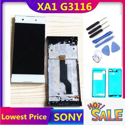 Erilles Sony Xperia Xa1 G3116 G3125 G3123 G3121 G3112 5.0นิ้วประกอบดิจิไทเซอร์จอแสดงผล Lcd กรอบหน้าจอสัมผัสที่มีเครื่องมือฟรี