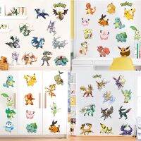 【LZ】▫™¤  Pokemon anime pikachu eevee 3d adesivos de parede quarto sala estar decoração da parede do jardim infância graffiti adesivos brinquedos presentes natal