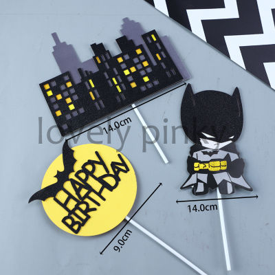 ✅พร้อมส่ง✅ ป้ายปักเค้ก* BATMAN SETโมเดลและป้ายปักตกแต่งเค้ก ป้ายBATMAN SET