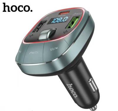 HOCO E76 ที่ชาร์จโทรศัพท์มือถือในรถยนต์ 48W Dac3.0  CAR BT FM TRANSMIT TER E76PD45W+QC3.0E76 จอ LED 3 พอร์ตการชาร์จ ของแท้ HOCO พร้อมส่ง มีของ