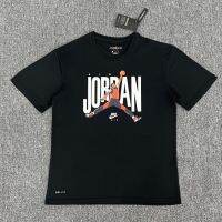 เสื้อยืดลําลอง แขนสั้น พิมพ์ลาย Air Jordan AJ NBA Michael Jordan Air Slam Dunk โอเวอร์ไซซ์ แบบแห้งเร็ว เหมาะกับใส่เล่นกีS-5XL